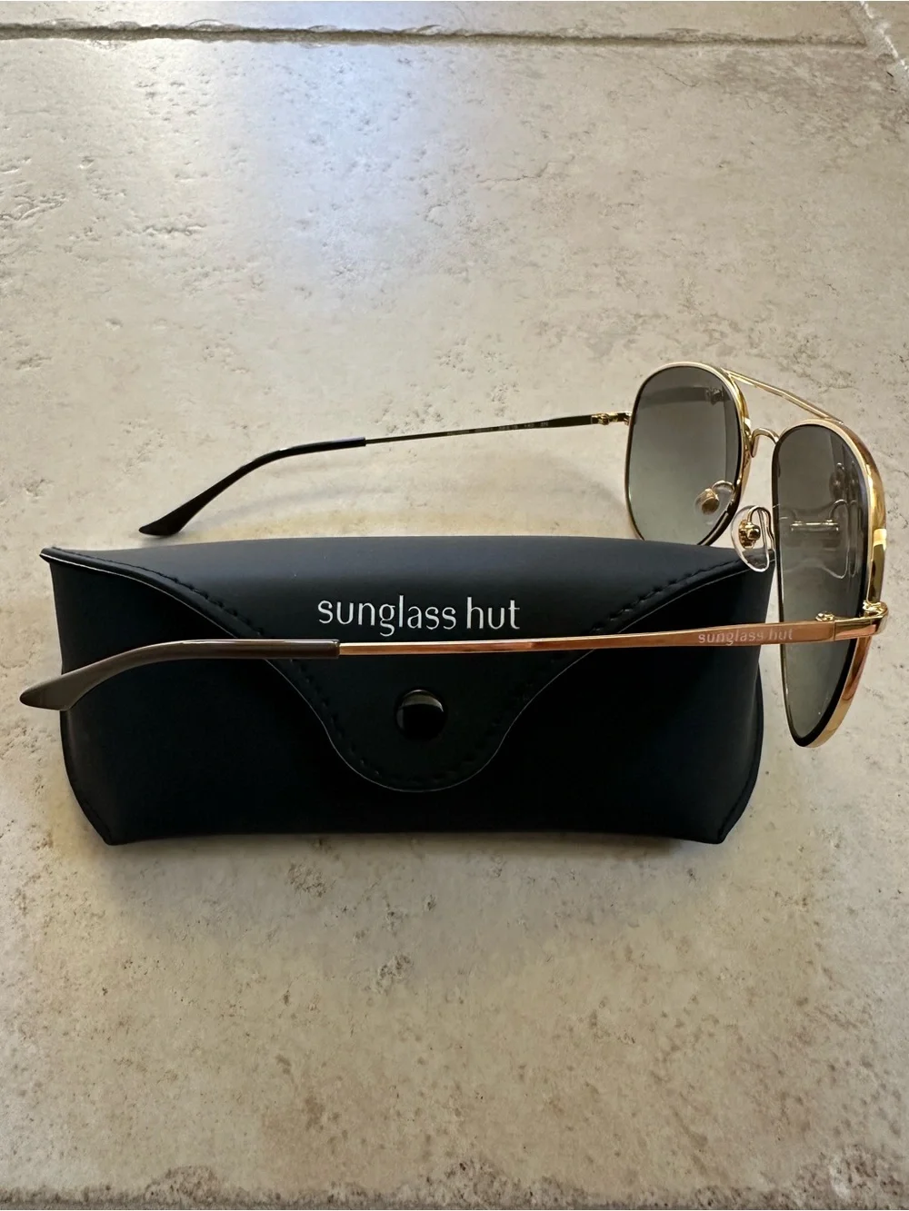 Aviator Sunglasses Sunglass Hut Gold Frame, Grey Gradient Lenses, Unisex